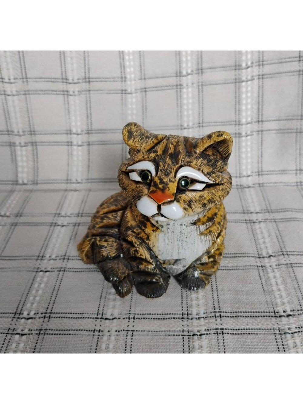 Artesania Rinconada Sitting Tabby Cat Figurine 153 Uruguay Ceramic Kitten